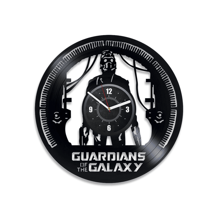 Star Lord Vinyl Record Silent Wall Clock Guardian Of The Galaxy Art Original Decor For Teenager Famous Comics Gifts Wedding Gift For Him