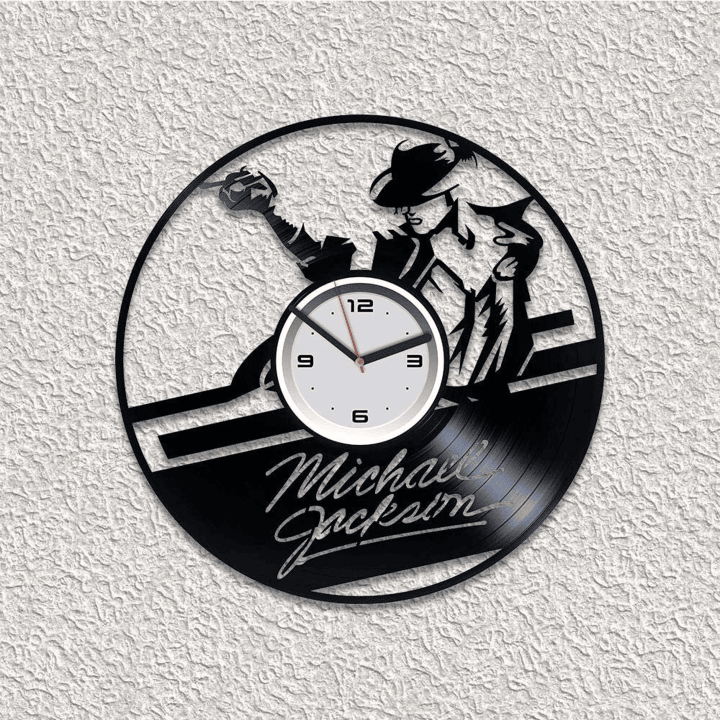 Michael Jackson Vinyl Record Black Wall Clock King Of Pop Art Retro Decor For Home Music Lovers Gifts Idea Housewarming Gift For Mother