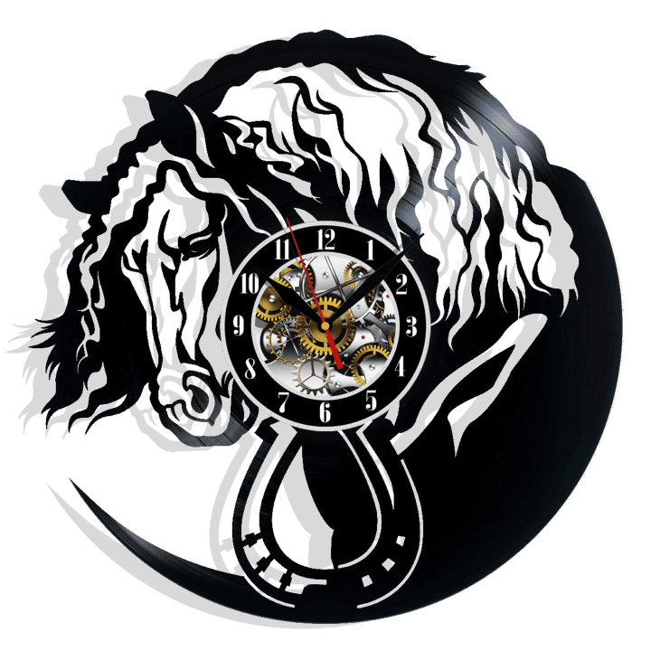 Horse Vinyl Record Wall Clock Gifts For Him Her Kids Decor For Home Bedroom Bathroom Kitchen Art Surprise Ideas For Best Friends