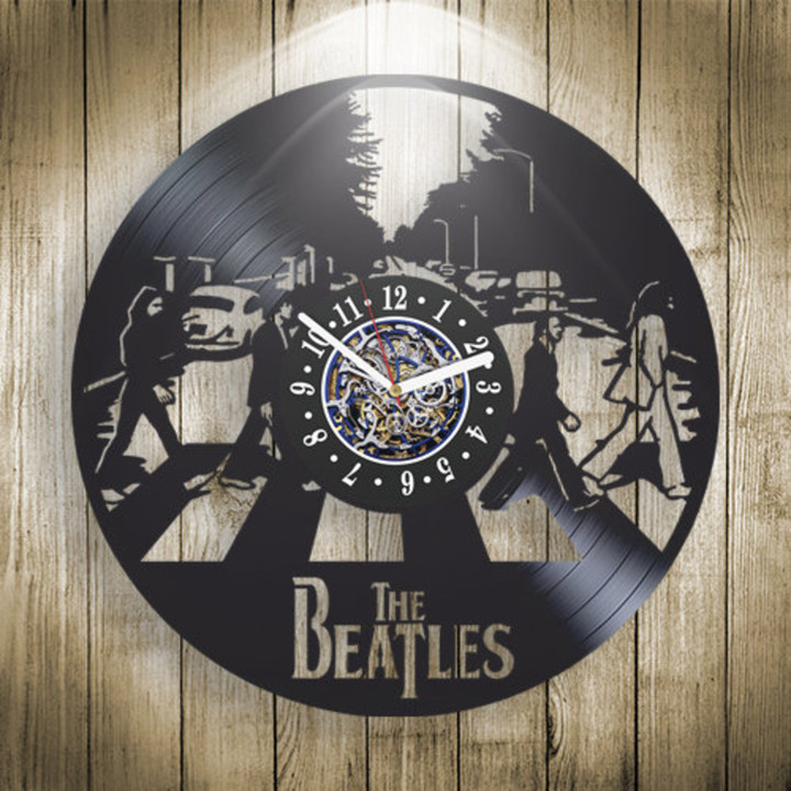 Music Band Abbey Road Vinyl Record Clock, Rock Music Band, Unique Art For Bedroom, Vintage Wall Decor, Wedding Gift Idea For Couple
