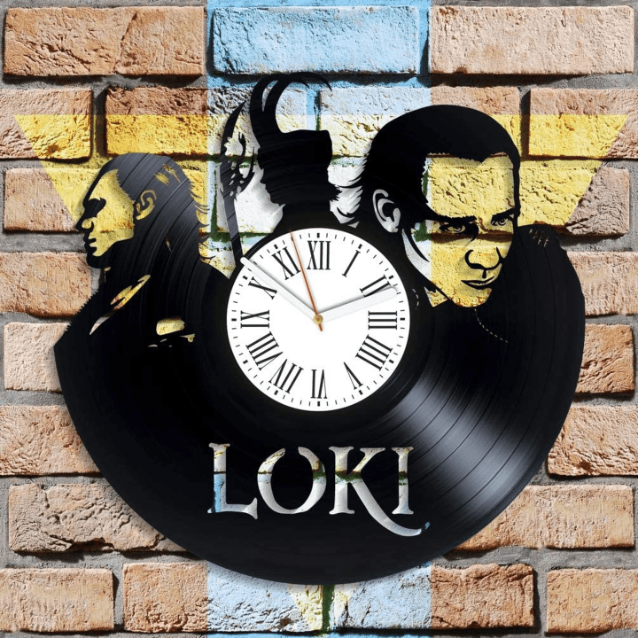 Famous Comics Characters Vinyl Record Black Wall Clock Loki Wall Art Original Decor For Home Superhero Gifts New Year Gift For Wife