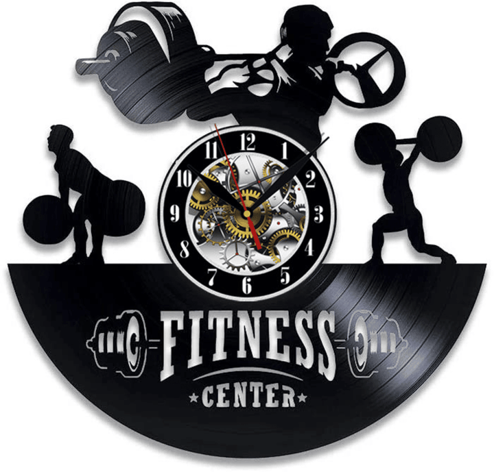 Fitness Vinyl Record Wall Clock Gifts For Him Her Kids Decor For Home Bedroom Bathroom Kitchen Art Surprise Ideas For Best Friends