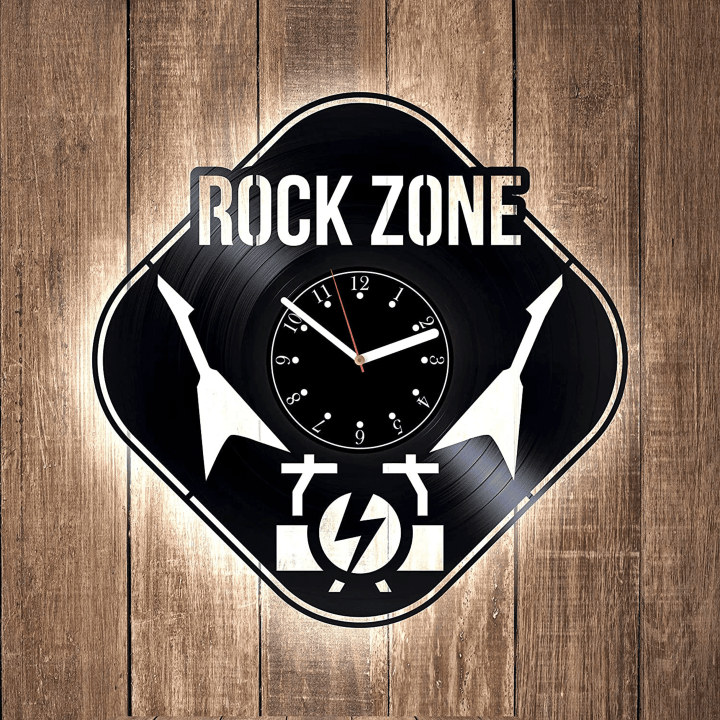 Rock Music Vinyl Record Wall Clock Teenager Gifts Vintage Decor For Men&#39;S Cave New Home Gift Friend Rock Lover Gift