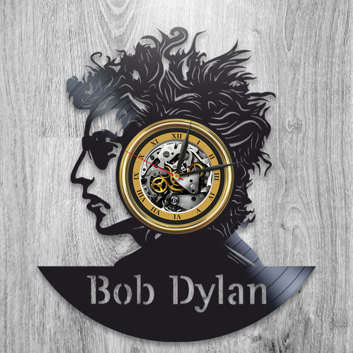 Bob Dylan Vinyl Record Laser Cut Wall Clock Rock Star Art Retro Decor For Music Room Rock And Roll Stars Wedding Gift For Groomsmen