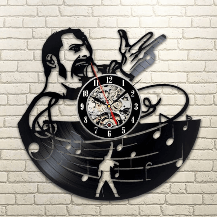 Queen Freddie Mercury Vinyl Record Wall Clock, Rock Music Band, Vintage Art, Unique Home Decor, Housewarming Gift Idea For Women