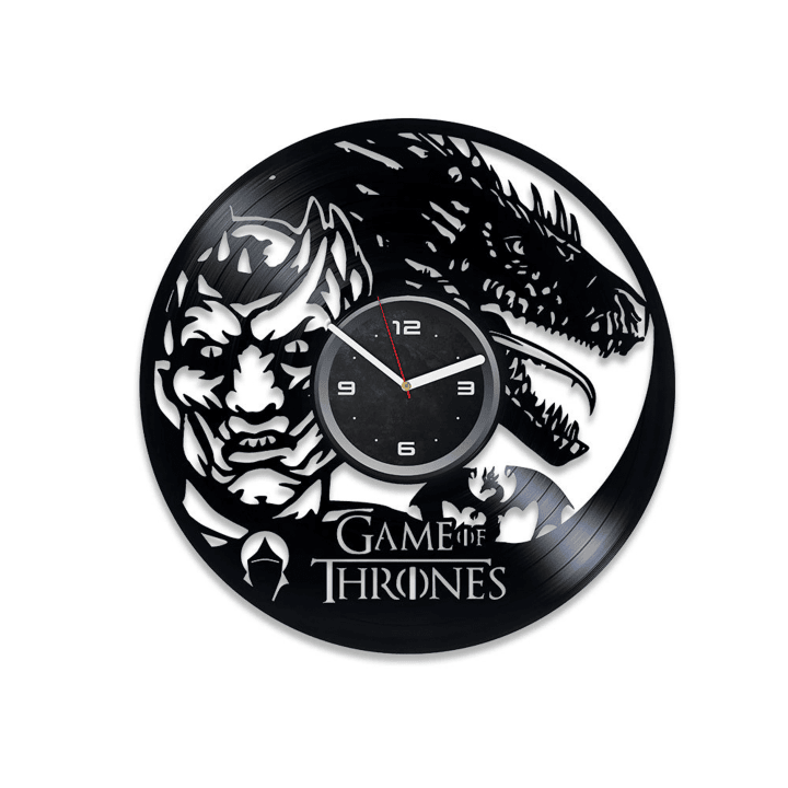 Game Of Throne Vinyl Record Handmade Clock Night King Unique Wall Decor For Men Movie Artwork Wedding Gift For Couple