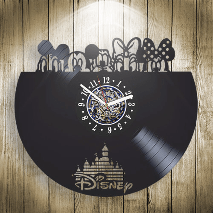 Mickey And Minnie Mouse Vinyl Record Wall Clock, Modern Decor For Kids Room, Original Wall Hanging Art, Christmas Gifts For Children