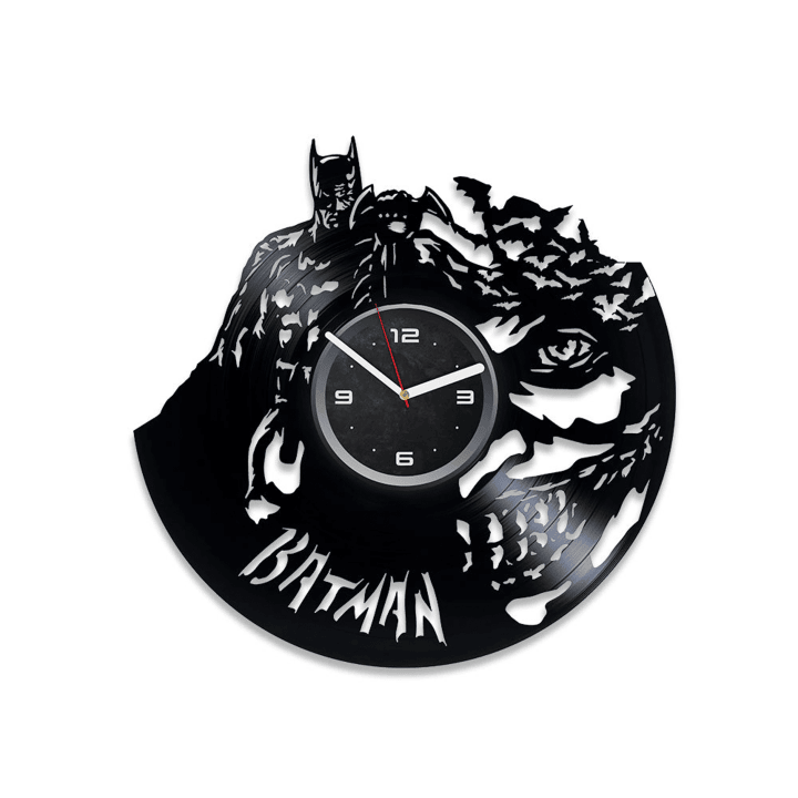 Dc Universe Vinyl Record Round Wall Clock Dark Knight Art Creative Decor For Living Room Joker Wall Art Birthday Gift For Brother