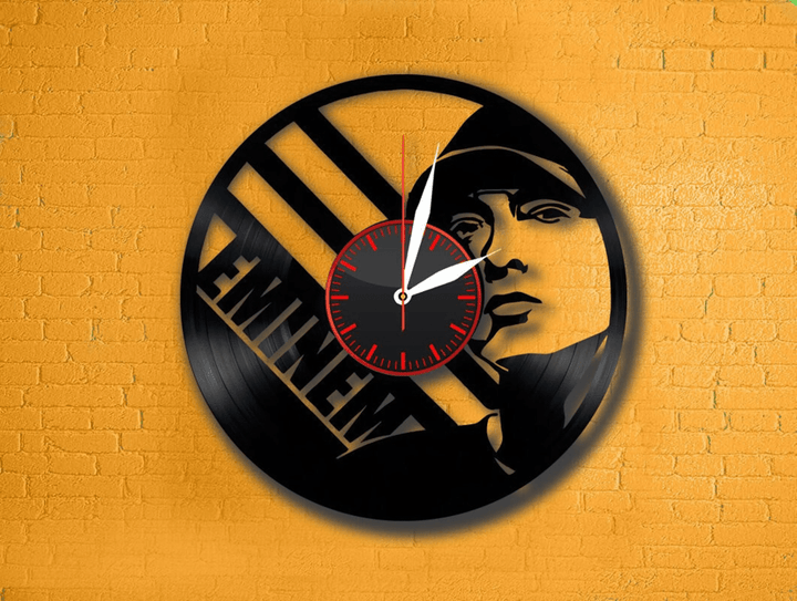 Eminem Wall Art, Made From Real Vinyl Record , Modern Wall Clock, Eminem Concert, Rap God Gift Idea, Custom Wall Art, Father&#39;S Day Gift
