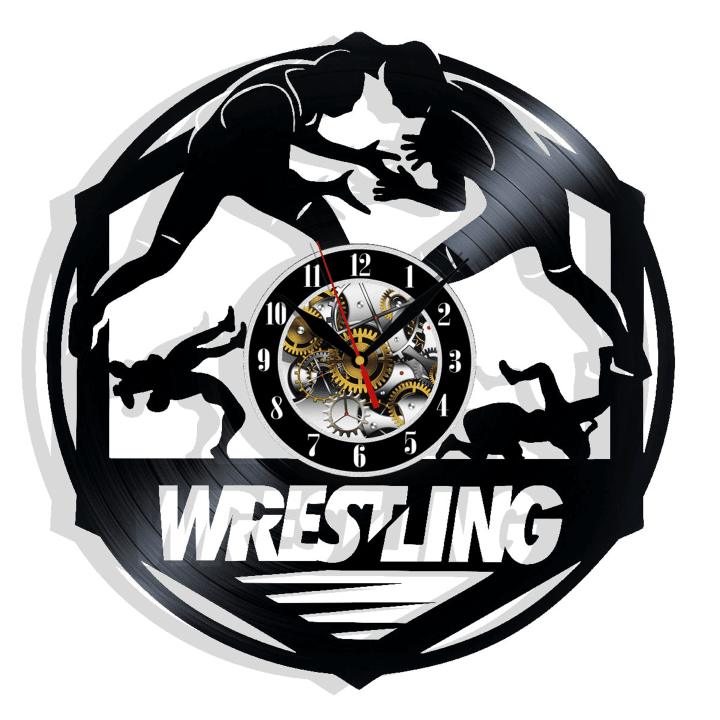 Wrestling Vinyl Record Wall Clock Gifts For Him Her Kids Decor For Home Bedroom Bathroom Kitchen Art Surprise Ideas For Best Friends