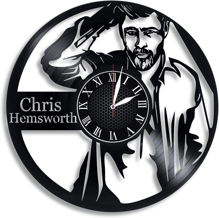Vinyl Record Wall Clock Chris Hemsworth Themed Home Decor - Home Wall Clock Chris Hemsworth Wall Art Decoration Gifts For Adults