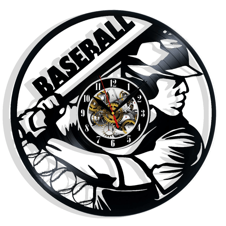 Baseball Vinyl Record Wall Clock Gifts For Him Her Kids Decor For Home Bedroom Bathroom Kitchen Art Surprise Ideas For Friends