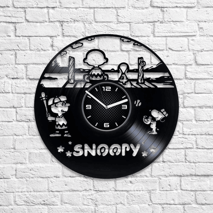 Cartoon Characters Vinyl Record Silent Wall Clock Cartoon Wall Art Original Room Decor For Kids Holiday Gift For Brother