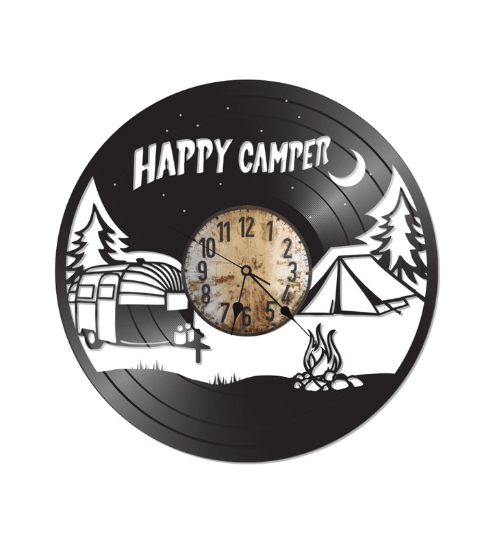 Happy Camper Vinyl Record Clock