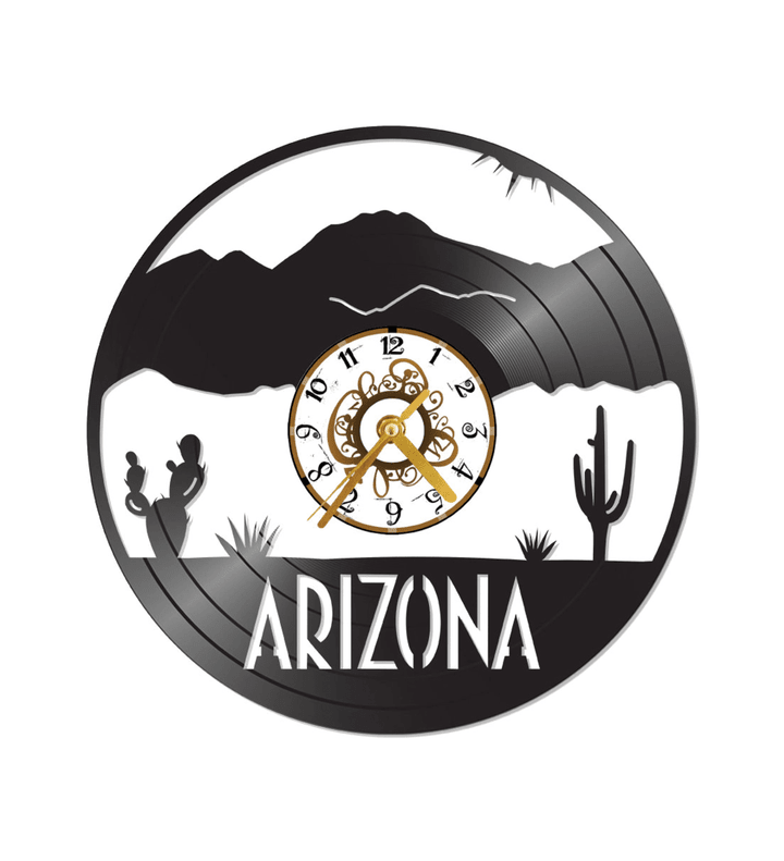 Arizona Themed Skyline Vinyl Record Clock