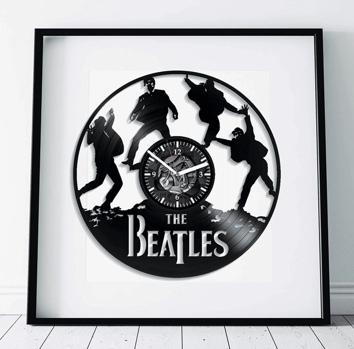 Music Band Vinyl Record Clock Unique Wall Decor For Bedroom Rock Gifts Birthday Gift For Dad All You Need Is Love Yellow Submarine Hey Jude