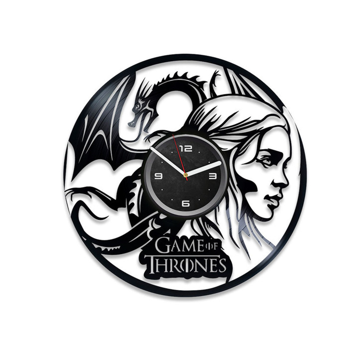 Game Of Thrones Vinyl Record Clock Daenerys Targaryen Mother Of Dragons Original Art For Wall Home Decor Item Christmas Gifts For Wife