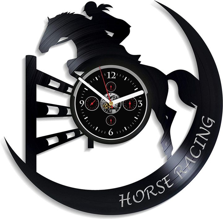 Horse Racing Vinyl Record Wall Clock Horse Lover Gift Original House Wall Decor Sport Wall Art Personalized Gifts Horse Riding