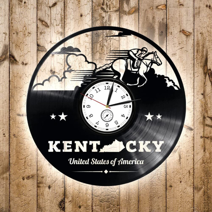 Kentucky Vinyl Record Usa Clock States Wall Art Original Decor For Man Cave New Home Gift For Friend American Wall Decor