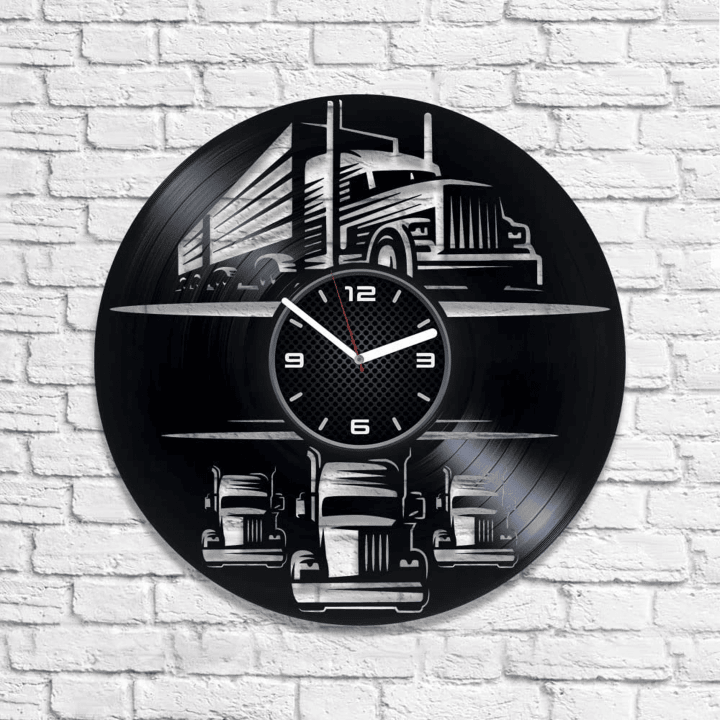 American Truck Vinyl Record Wall Clock Car Lover Gift Contemporary Decor For Man Cave New Home Gift For Him