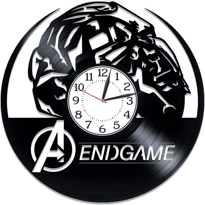 Avengers Vinyl Record Round Wall Clock Famous Comics Gift For Man Unusual Room Decor For Home Superhero Art New Year Gift For Him