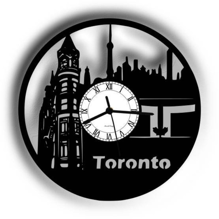Toronto Record Clock Kreativinyl Gift Idea Wall Clock Vinyl Clock