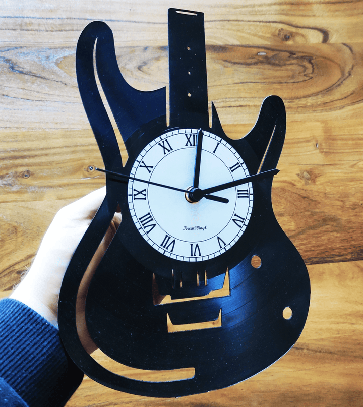 E Guitar St Record Clock Creatinevinyl Gift Idea Wall Clock Vinyl Clock