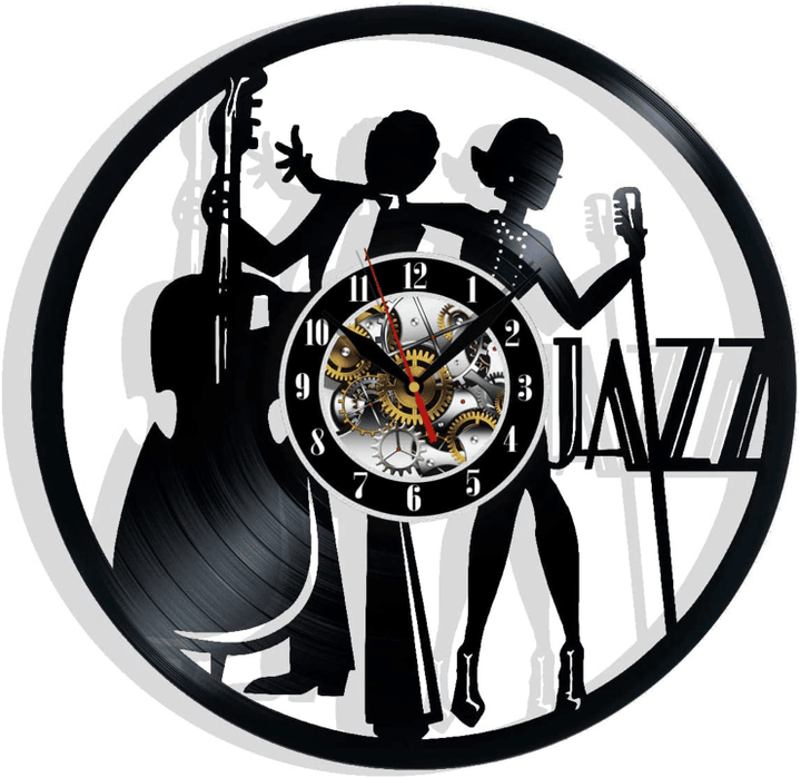 Music Jazz Vinyl Record Wall Clock Gifts For Him Her Kids Decor For Home Bedroom Bathroom Kitchen Art Surprise Ideas For Best Friends