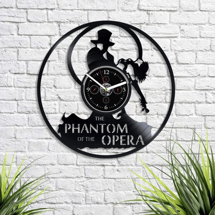 The Phantom Of The Opera Vinyl Record Clock Vintage Wall Art Decor For Bedroom Mother&#39;S Day Gift For Mom