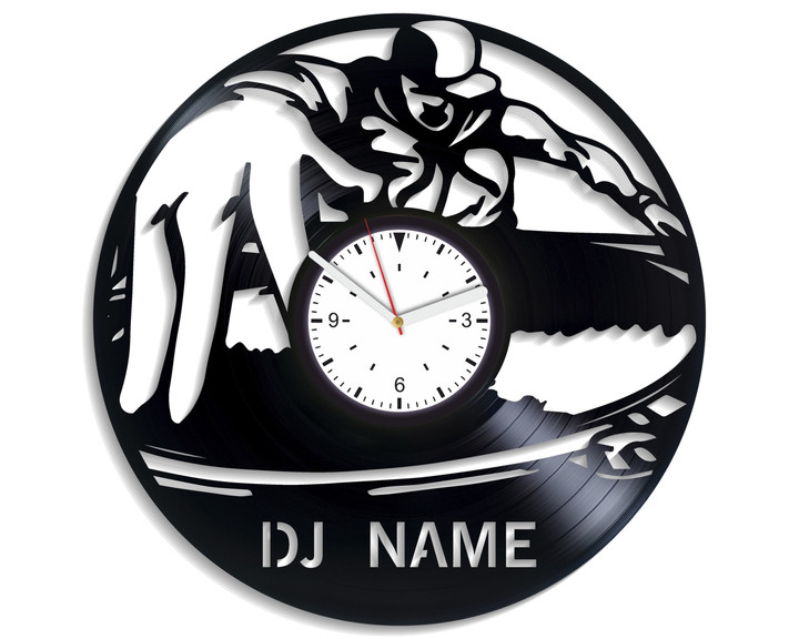 Dj Wall Clock Made From Vinyl Record, Vintage Decor For Bedroom, Xmas Gift For Him, Original Wall Art, Personalized Clock