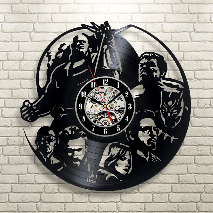 Avengers Characters Vinyl Record Wall Clock Unique Movie Art Famous Comic Comics Home Decor Halloween Gifts For Him