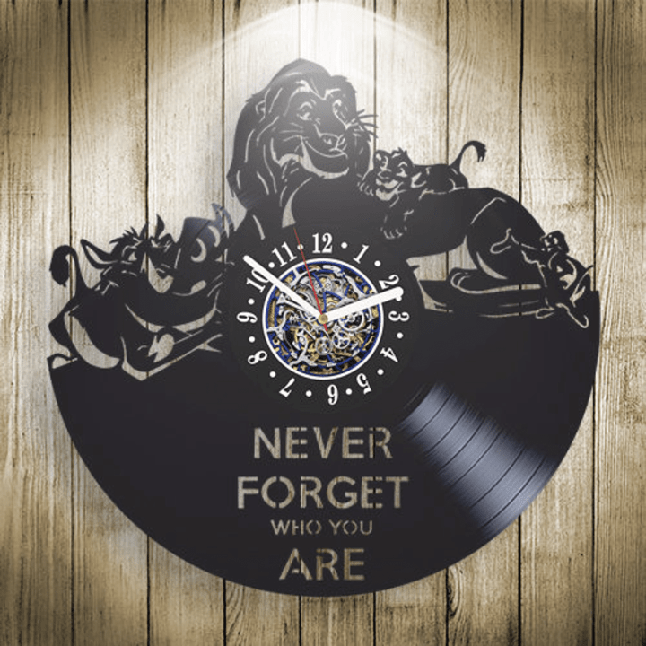 Lion King Vinyl Record Wall Clock, Never Forget Who You Are, Inspirational Quotes Art, Vintage Home Decor, Best Gifts For Girl And Boy
