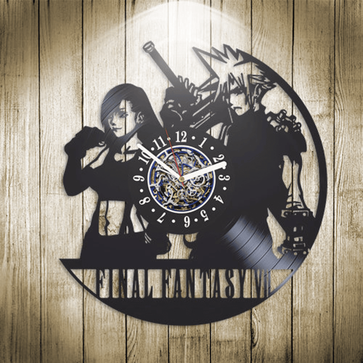 Final Fantasy Vii Vinyl Record Large Wall Clock Video Game Art Cute Decor For Living Room Final Fantasy Gifts Birthday Gift For Sister