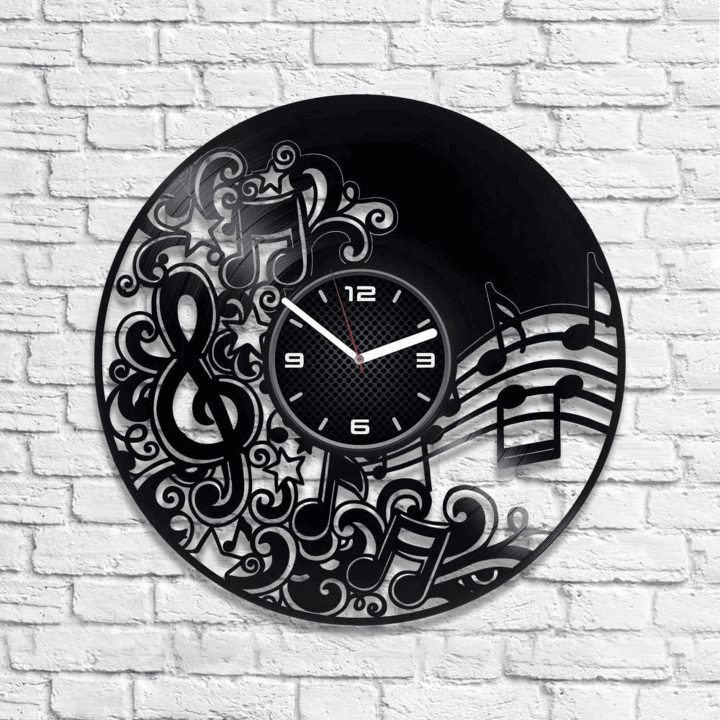 Melody Vinyl Record Lp Clock Music Wall Art Music Notes Gift Unusual Decor For Home Mothers Day Gifts Gift For Teacher