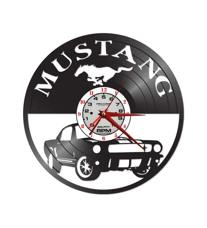 1964 1965 Ford Mustang Shelby Cobra Themed Vinyl Album Record Clock