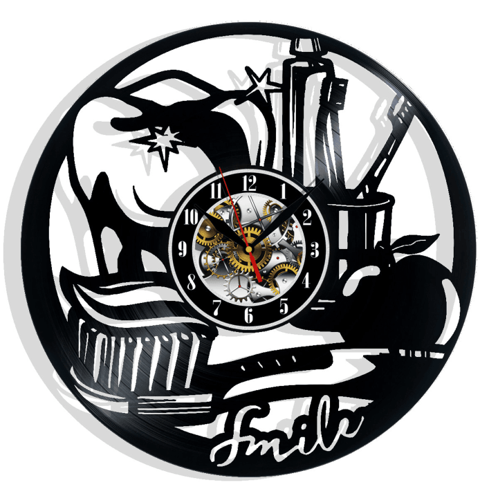 Dentistry Stomatology Smile Vinyl Record Wall Clock Gifts For Him Her Kids Decor For Home Bedroom Kitchen Surprise Ideas Best Friends