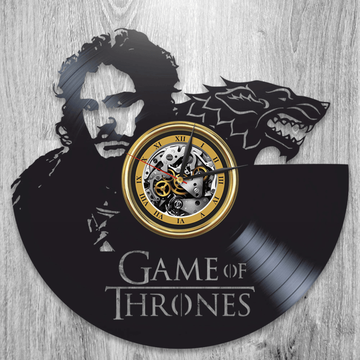 Game Of Throne Vinyl Record Black Wall Clock House Of Stark Teenage Room Decor Got Gifts Xmas Gift For Daughter Winter Is Coming
