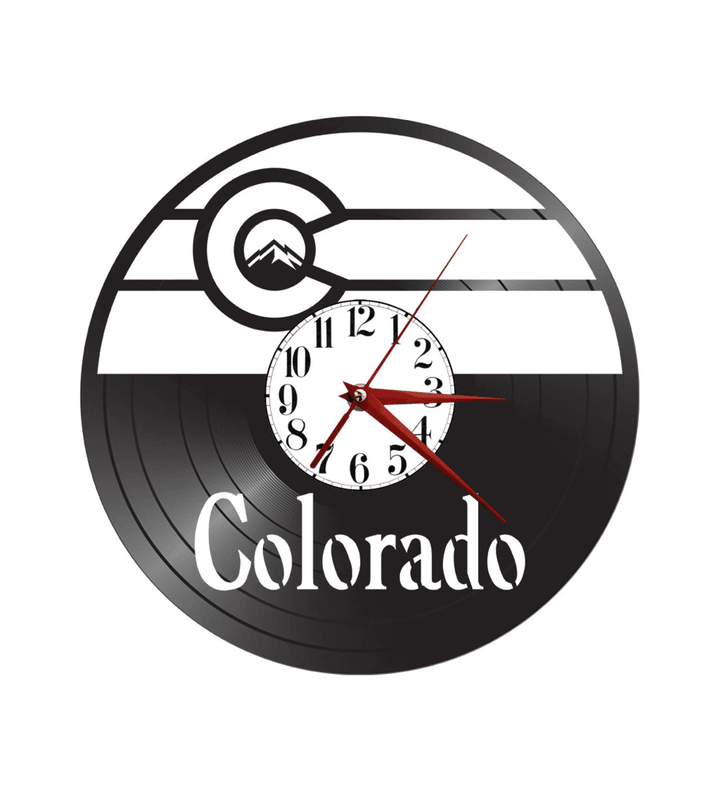 Colorado Inspired Vinyl Record Clock, Mountains