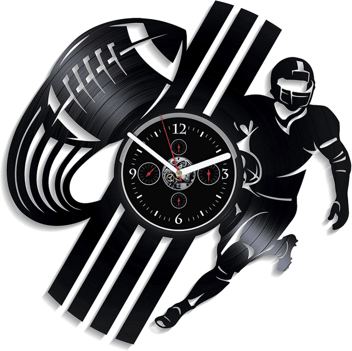American Football Vinyl Record Wall Clock Sport Wall Art Contemporary Decor For Apartment Housewarming Gift For Him Rugby Decor
