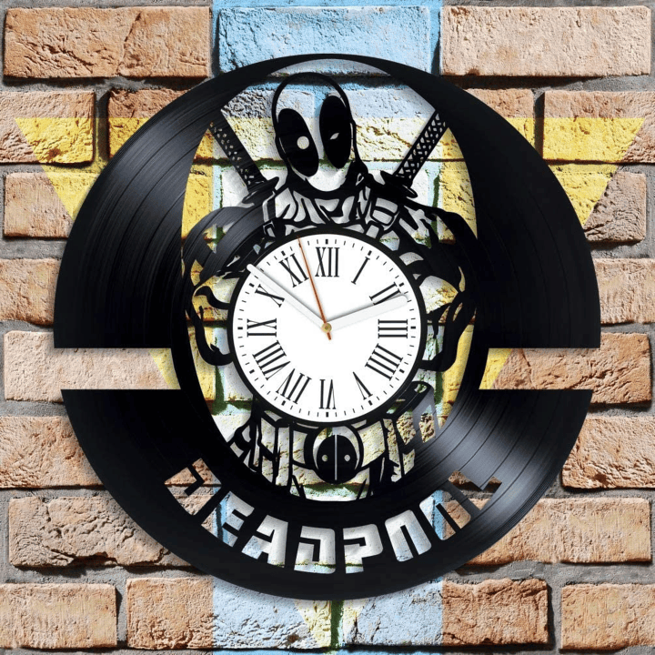 Deadpool Superhero Vinyl Record Laser Cut Clock Comics Books Wall Decor Unique Artwork For Office Superhero Gifts Housewarming Gift For Him