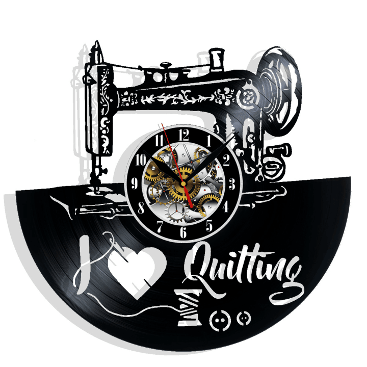 Quilting Stitch By Stitch Vinyl Record Wall Clock Gifts For Him Her Kids Decor For Home Bedroom Bathroom Surprise Ideas For Best Friends