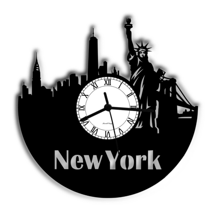 New York Record Clock Kreativinyl Gift Idea Wall Clock Vinyl Clock