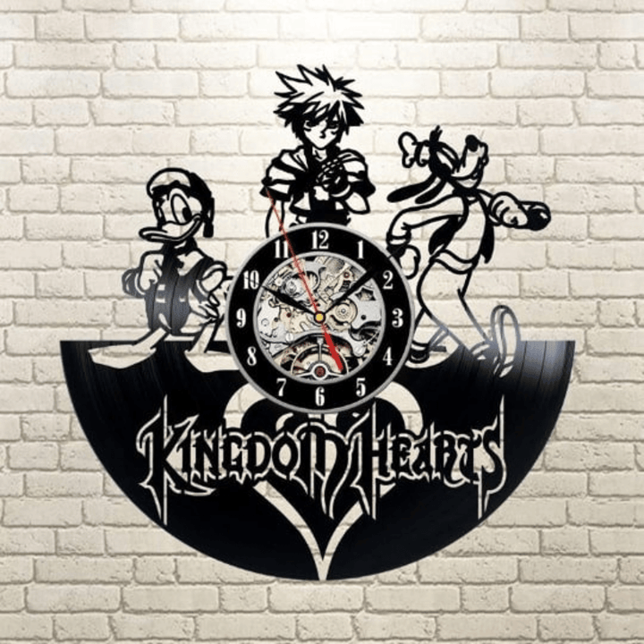 Kingdom Heart Vinyl Record Wall Clock, Handmade Original Decor For Gamer, Unique Wall Hanging Art, Birthday Gift For Son