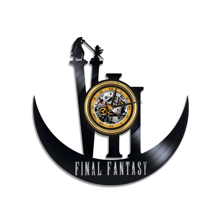 Final Fantasy Vinyl Record Large Clock Gift For Gamer Brother Video Game Wall Decor Creative Art For Game Room New Year Gift Game Decor