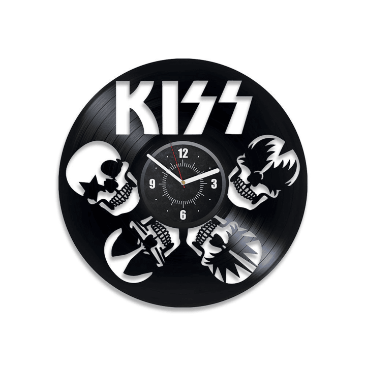 Rock Band Vinyl Record Music Wall Clock Rock Music Wall Art Retro Decor For Home Rock Band Art Holiday Gift For Friend Lets Rock