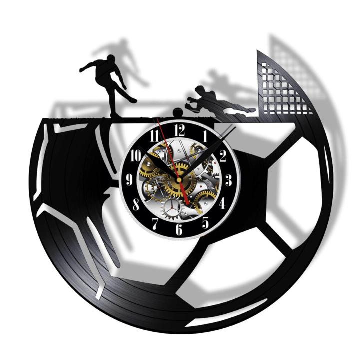 Football Soccer Vinyl Record Wall Clock Gifts For Him Her Kids Decor For Home Bedroom Bathroom Kitchen Surprise Ideas For Best Friends