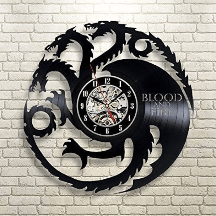 Game Of Thrones Vinyl Record Clock, Mother Of Dragons, Movie Home Decor, Vintage Art For Wall, Birthday Gift For Girlfriend