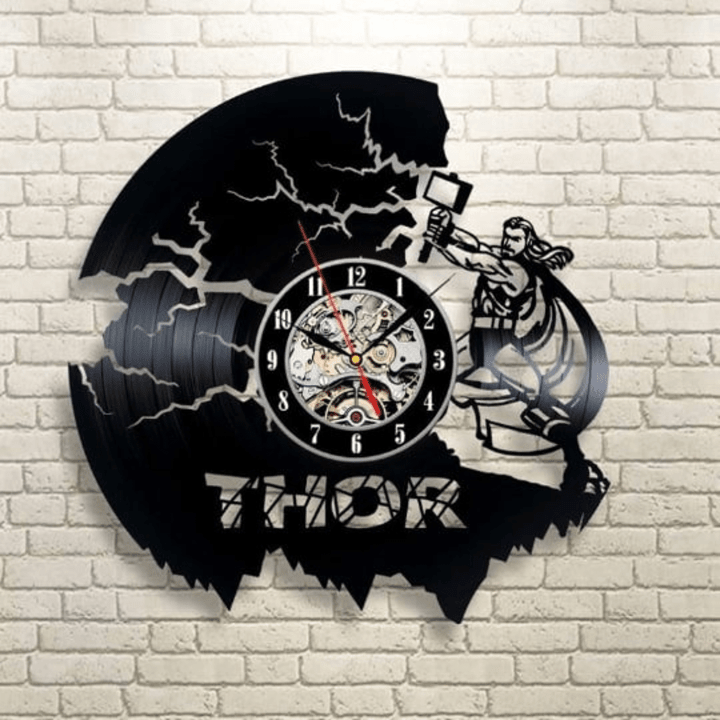 Thor Vinyl Record Wall Clock, Home Decor For Superheroes Lover, Vintage Art, Anniversary Gift For Boyfriend, Famous Comic Comic Art
