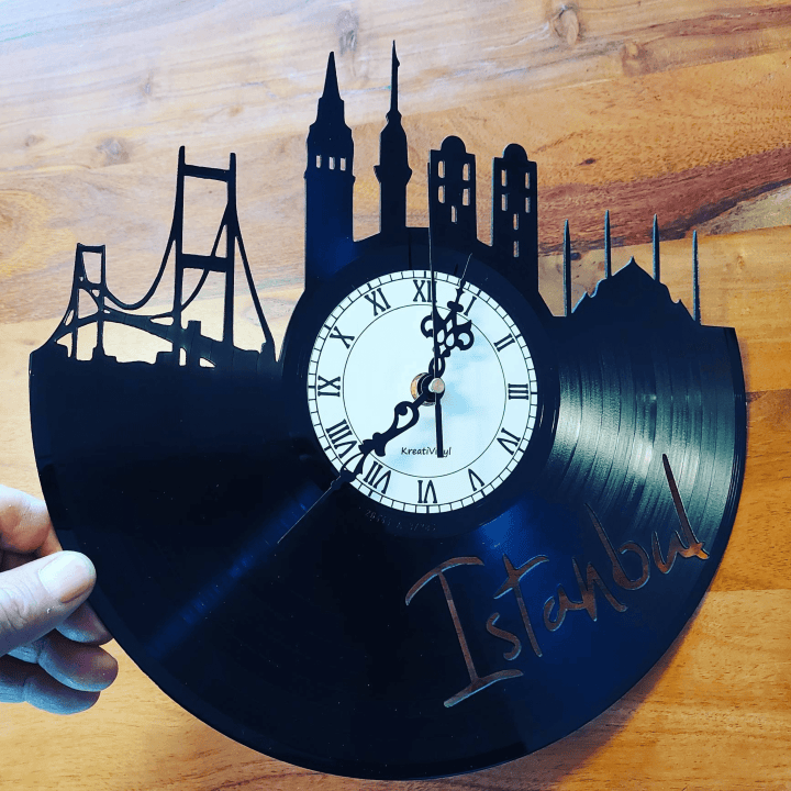 Istanbul Record Clock Kreativinyl Gift Idea Wall Clock Vinyl Clock