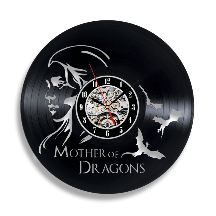Mother Of Dragons Vinyl Record Clock Daenerys Targaryen Game Of Throne Decor Movie Wall Art Wedding Gifts For Bride
